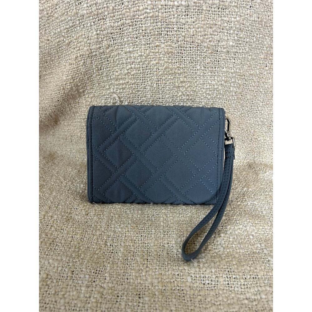 Vera Bradley Your Turn Blue Gray Wristlet/Clutch Wallet - Picture 3 of 6